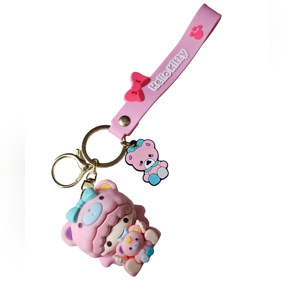 Sanrio Kawaii Hello Kitty Keychain Twin Stars - Picture 3 of 3